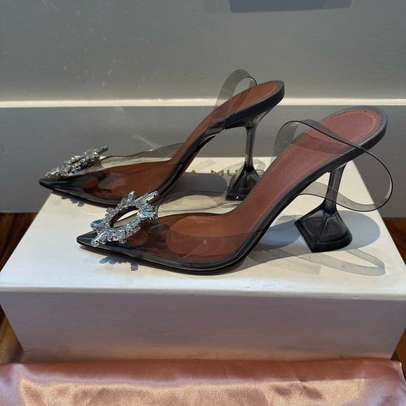 Amina Muaddi Begum PVC Slingback Size 36 - Light Grey - Picture 3 of 6